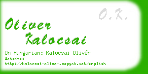oliver kalocsai business card